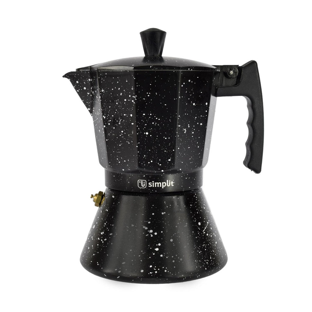 Cafetera Italiana Moka 4 Tazas — Granito Negro Simplit