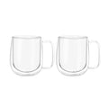 Set 2 Tazas de Vidrio Doble Pared 300ml con Asa