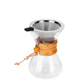 Cafetera Pour Over 400ml Tipo Chemex — Vidrio con Filtro de Acero Reutilizable
