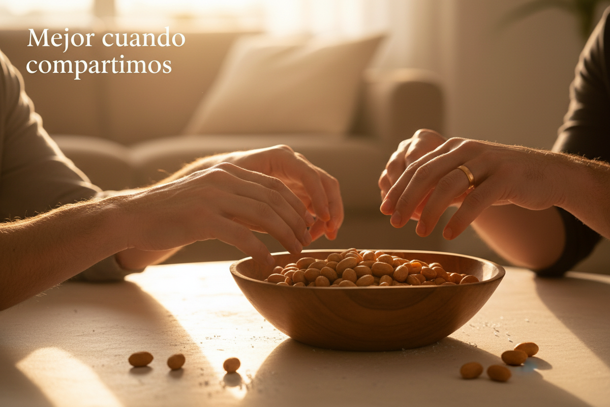 Maní tostado para compartir