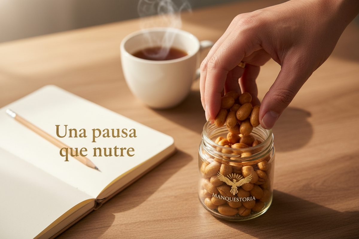 Pausa cotidiana con maní tostado